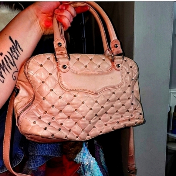 🍁🍂Rebecca minkoff pink studded bag - Picture 1 of 6